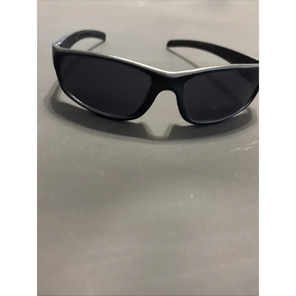 Wrap Around Sport Sunglasses Black Gray Rectangular